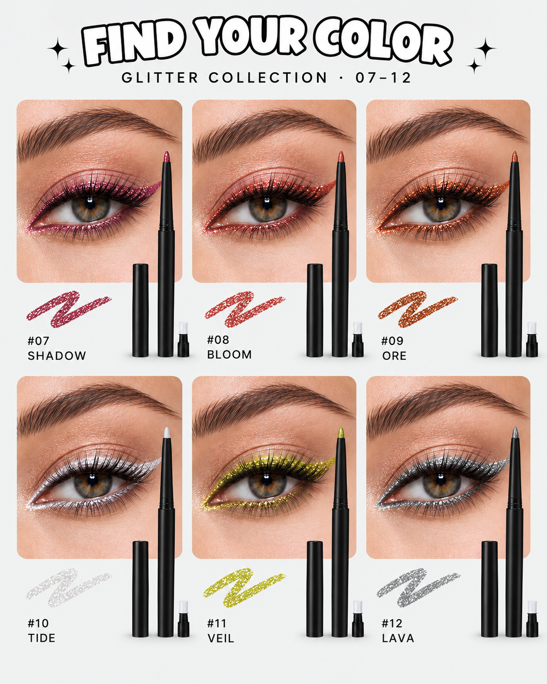 Gel Eyeliner Pencil, Waterproof Long Lasting Smudge Proof Eyeliner for Precise Eye Makeup