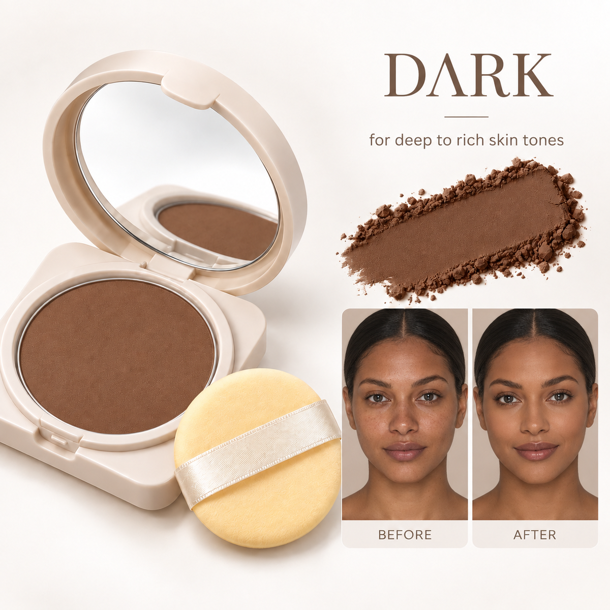 Pressed Setting Powder, Long Lasting Matte Finishing Powder for Oil Control & Smooth Makeup