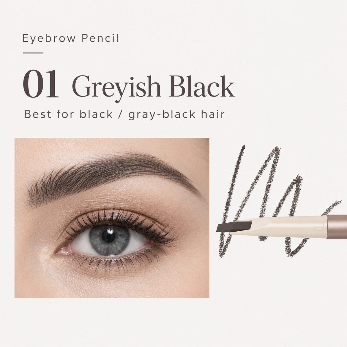 Dual-ended Eyebrow Pencil, Waterproof Blade Tip Eyebrow Definer with Spoolie Brush for Natural Brow Makeup