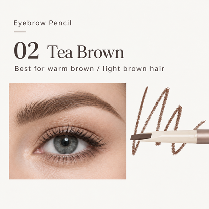 Dual-ended Eyebrow Pencil, Waterproof Blade Tip Eyebrow Definer with Spoolie Brush for Natural Brow Makeup